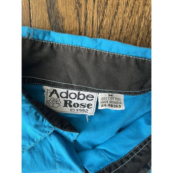 ADOBE ROSE WESTERN BUTTON DOWN SHIRT WOMEN'S AZTEC ACCENTS RODEO...MEDIUM - Picture 4 of 8